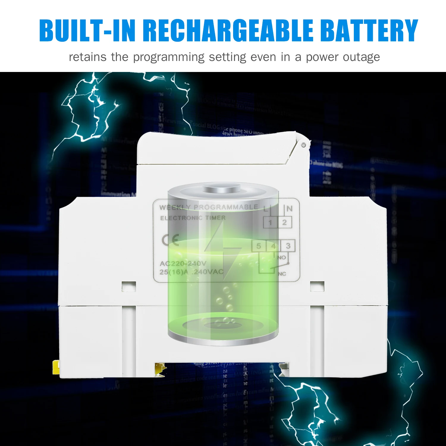 Цифровой программируемый таймер THC15A электронное еженедельное реле 16 А с