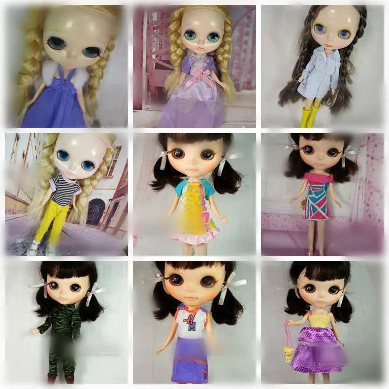 

Licca doll clothes Blyth Doll Clothes Outfit Short Dress Daily Casual Wear For 1/6 Blythe Accessories Girl`s Toy Gifts