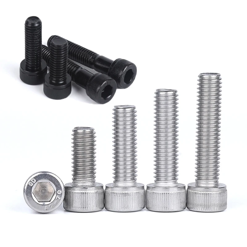 

50pc M1.4 M1.6 M2 M2.5 M3 304 A2 Stainless Steel Black grade 12.9 DIN912 Hexagon Hex Socket Head Cap Allen Bolt Screw L=2-30mm