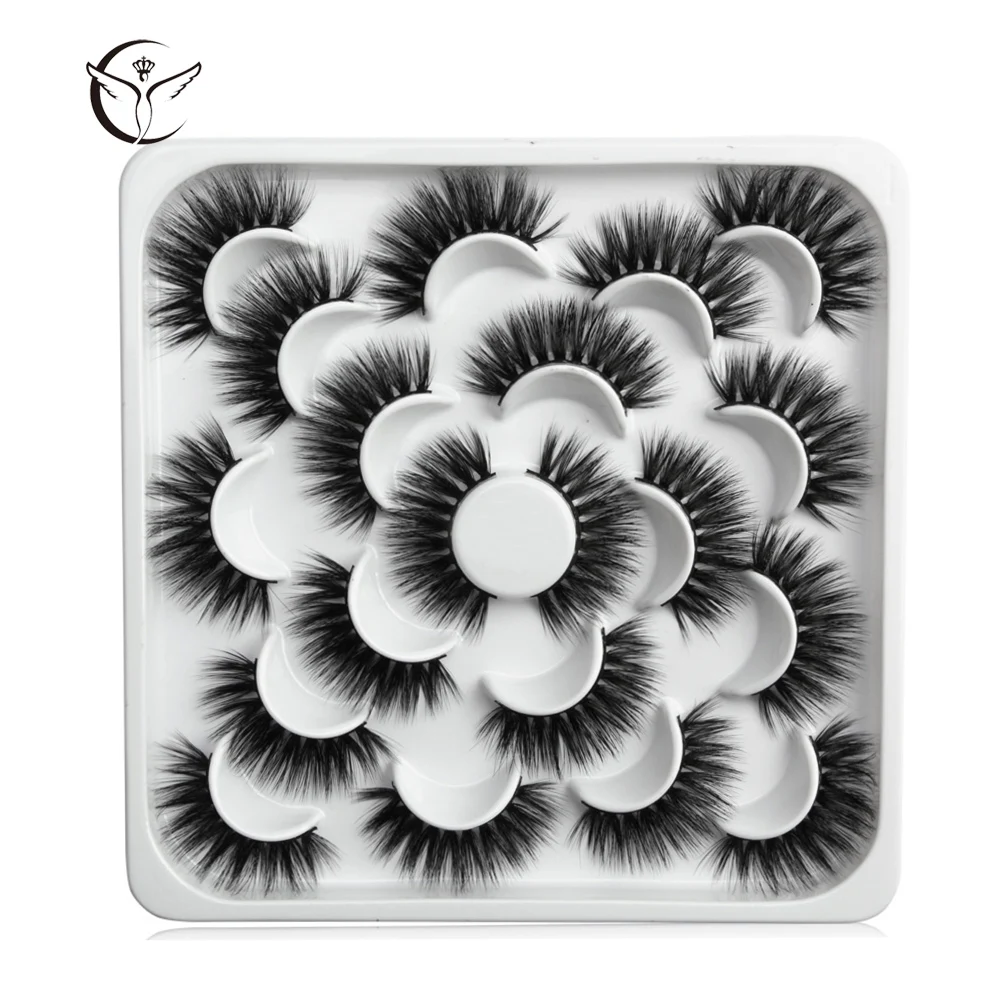 Mink eyelashes 3d mink hair eyelashes10 pairs long makeup 3d faux nature fake lashes extension false eyelashes Wholesale(10P