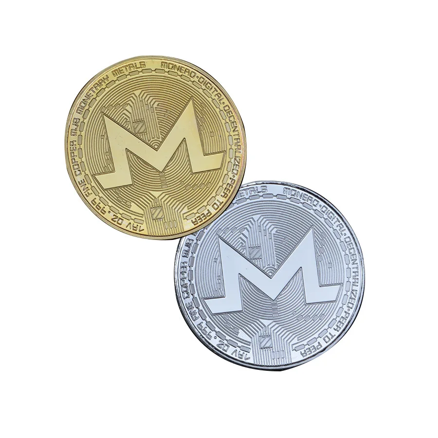 

Monero Commemorative Coins Gold and Silver Plated Crafts Souvenir Gift XMR Virtual Currency Collection Badge