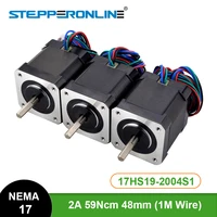 stepperonline 3pcs nema17 stepper motor 48mm 17hs19 2004s1 motor 59ncm84oz in 2a 4 lead nema 17 stepper for cnc 3d printer