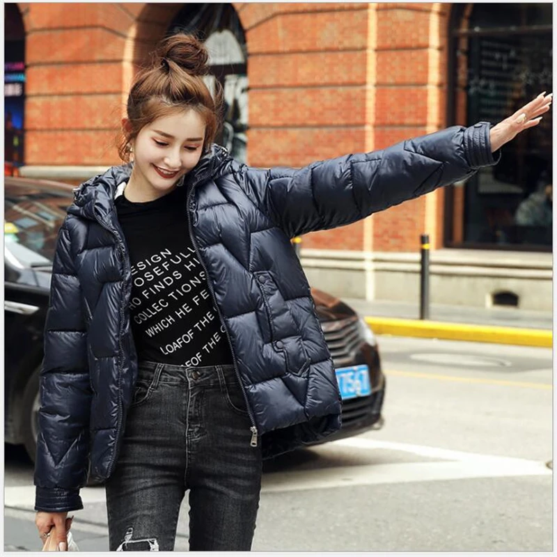 

Women Parka Casual Outwear Autumn Winter Hooded student Coat Winter Jacket Women Hooded short Coat Fashion 2020 3XL R809