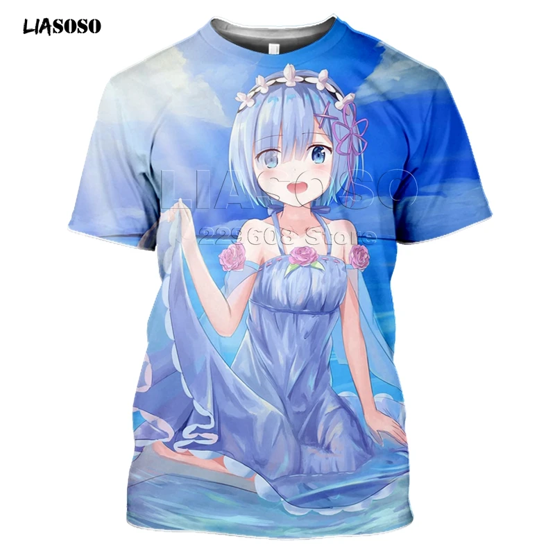 LIASOSO новинка 3D принт для женщин и мужчин аниме Re:zero Rem Ram Милая футболка девочек
