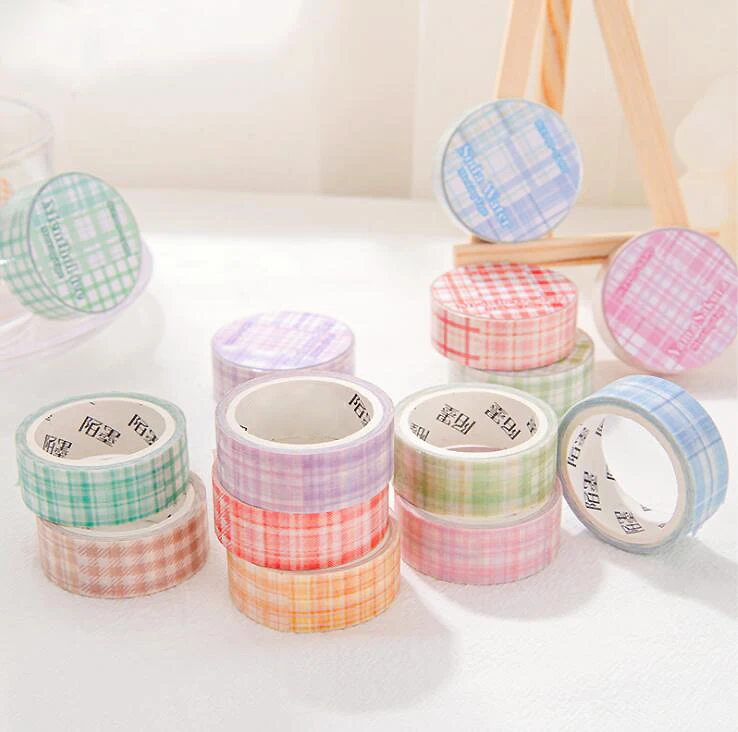 

1 pc Grid Pattern Sticker Tape Simple cute Girl Style Decoration Type Stationery Supplies(ss-557)