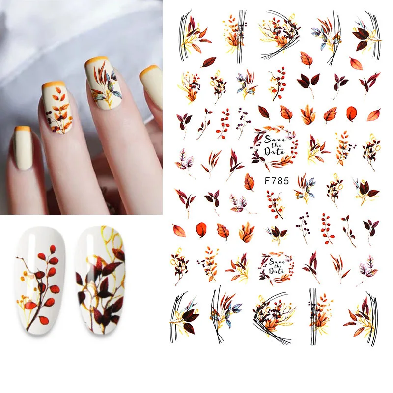 

1Sheet Nail Stickers Nail Art Flower Leaf Manicure Self Adhesive Design