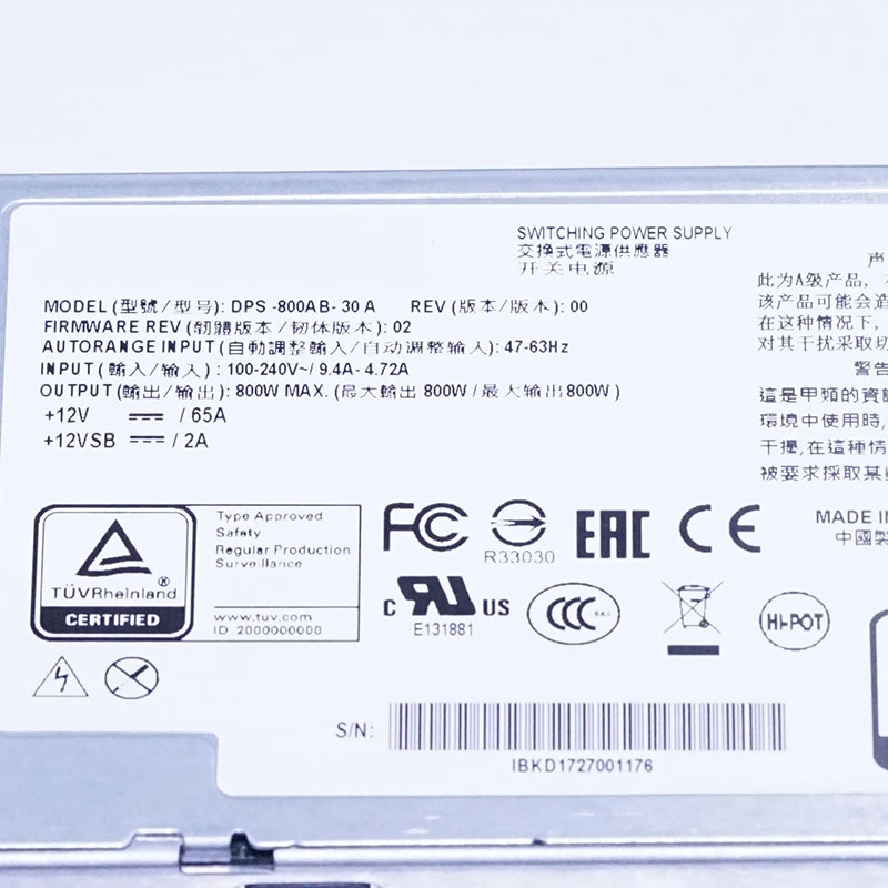 

New Original PSU For Delta CRPS 800W Power Supply DPS-800AB-30 A