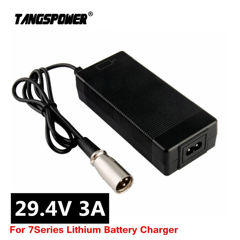 29.4v3a lithium battery charger 7 Series 29.4V 3A charger for 24V battery pack electric bike lithium battery charger 3-Pin XLR