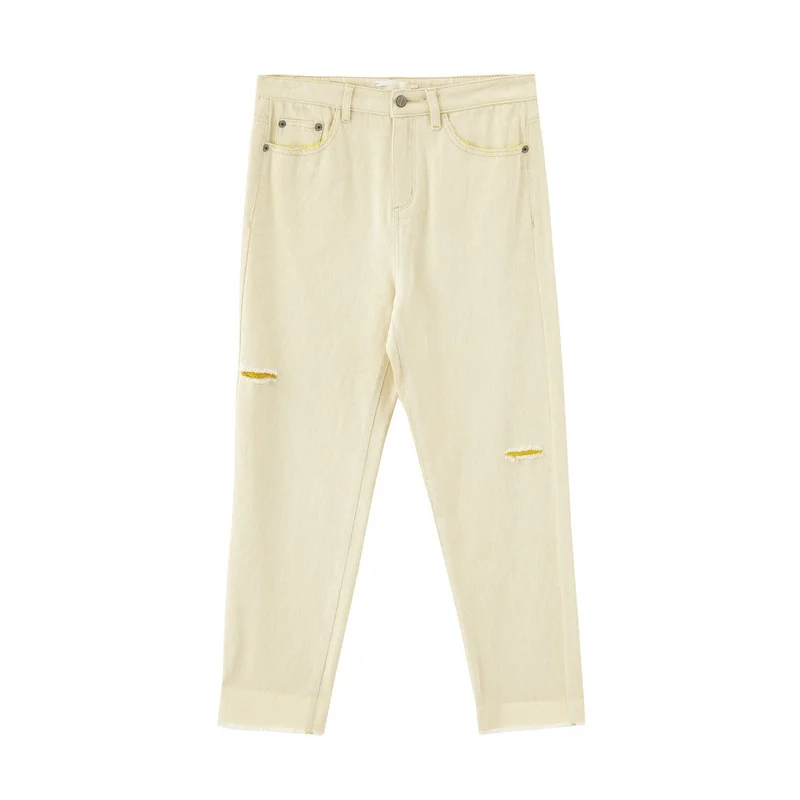 INMAN весенние женские брюки из чистого хлопка с высокой талией|Брюки| |