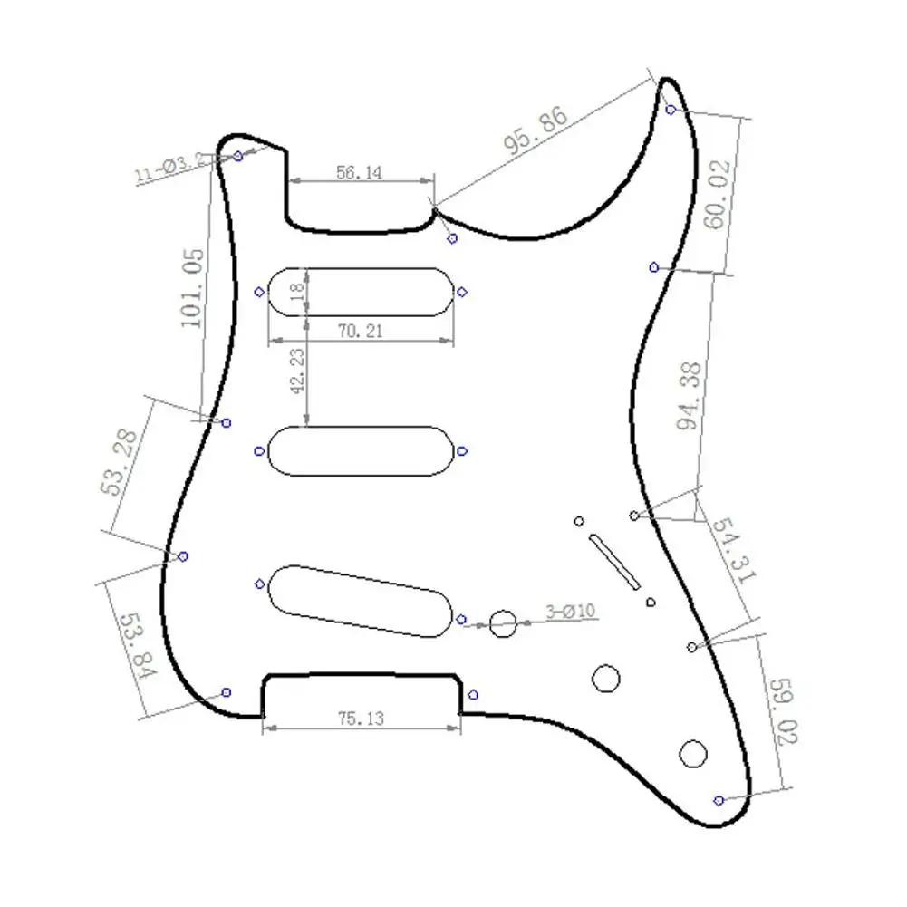 3 слоя SSS ПВХ электрогитара Pickguard для FD все аксессуары защиты гитары 11 монтажных