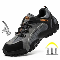work safety shoes men boots sneakers breathable anti smashing lightweight work boots with steel toe cap indestructible shoes