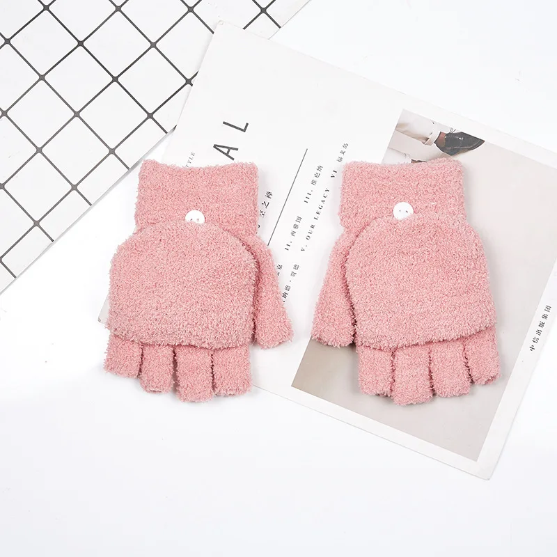 Новинка 2020 года брендовые зимние перчатки без пальцев для женщин и девочек милые