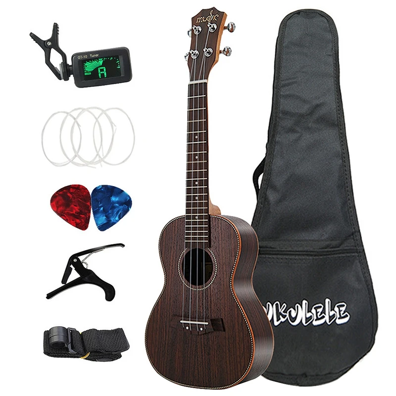 

Concert Ukulele Set 23 Inch Rosewood Wood Acoustic Ukelele 4 Strings Hawaiian Guitar Music Instrument