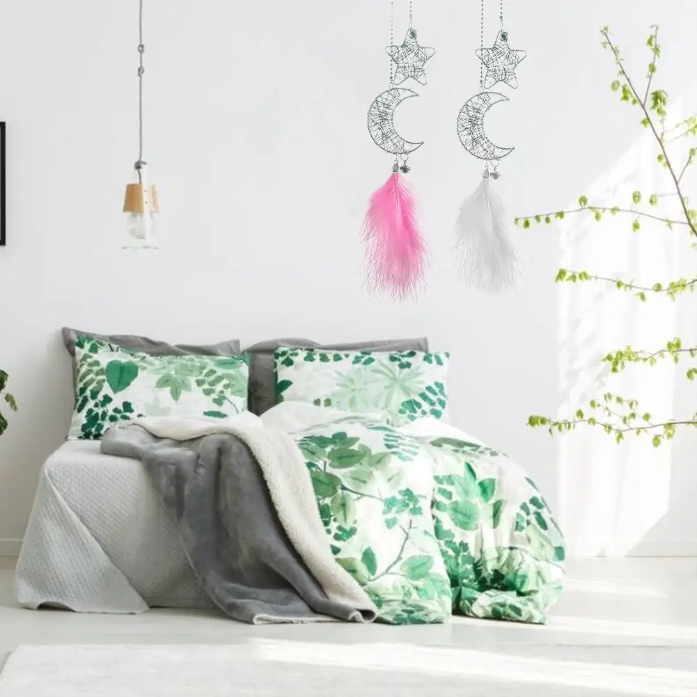 Мини полые с изображением луны и звезд перья Ловец снов Изысканная ручной работы