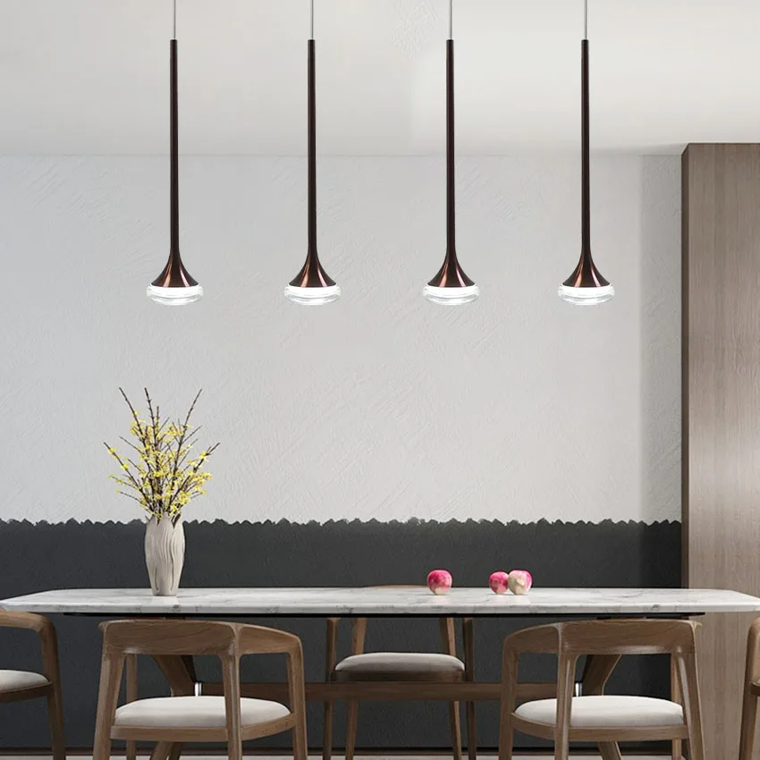 1 шт. современные светодиодные подвесные светильники кофейного черного цвета