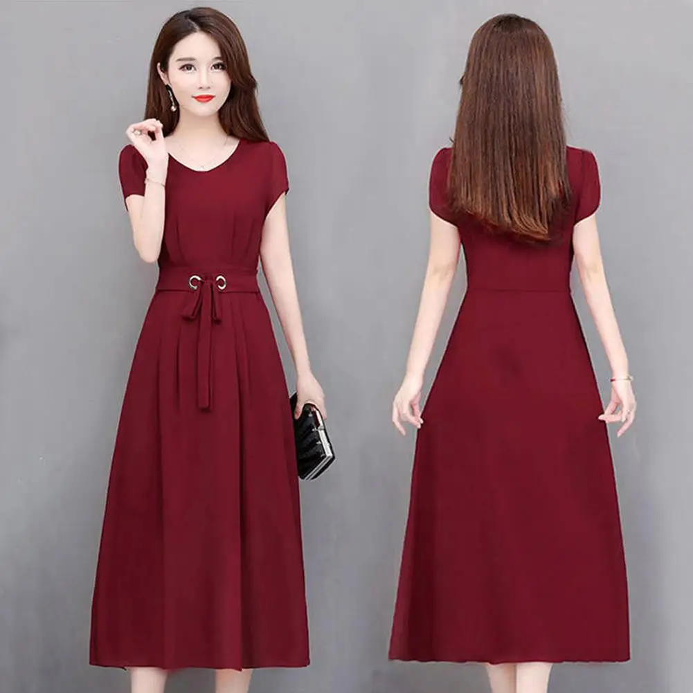 Женские платья с коротким рукавом Yfashion летние элегантные женская одежда офисное