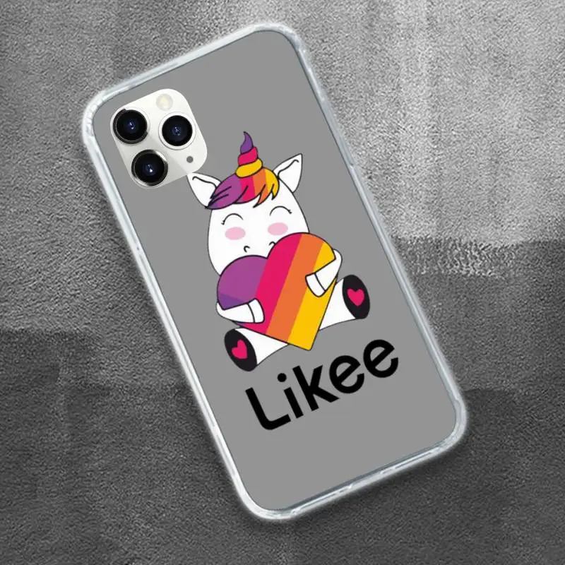 

Likee Funny cat bear love heart Phone Case Transparent for iPhone 11 12 mini pro XS MAX 8 7 6 6S Plus X 5S SE 2020 XR
