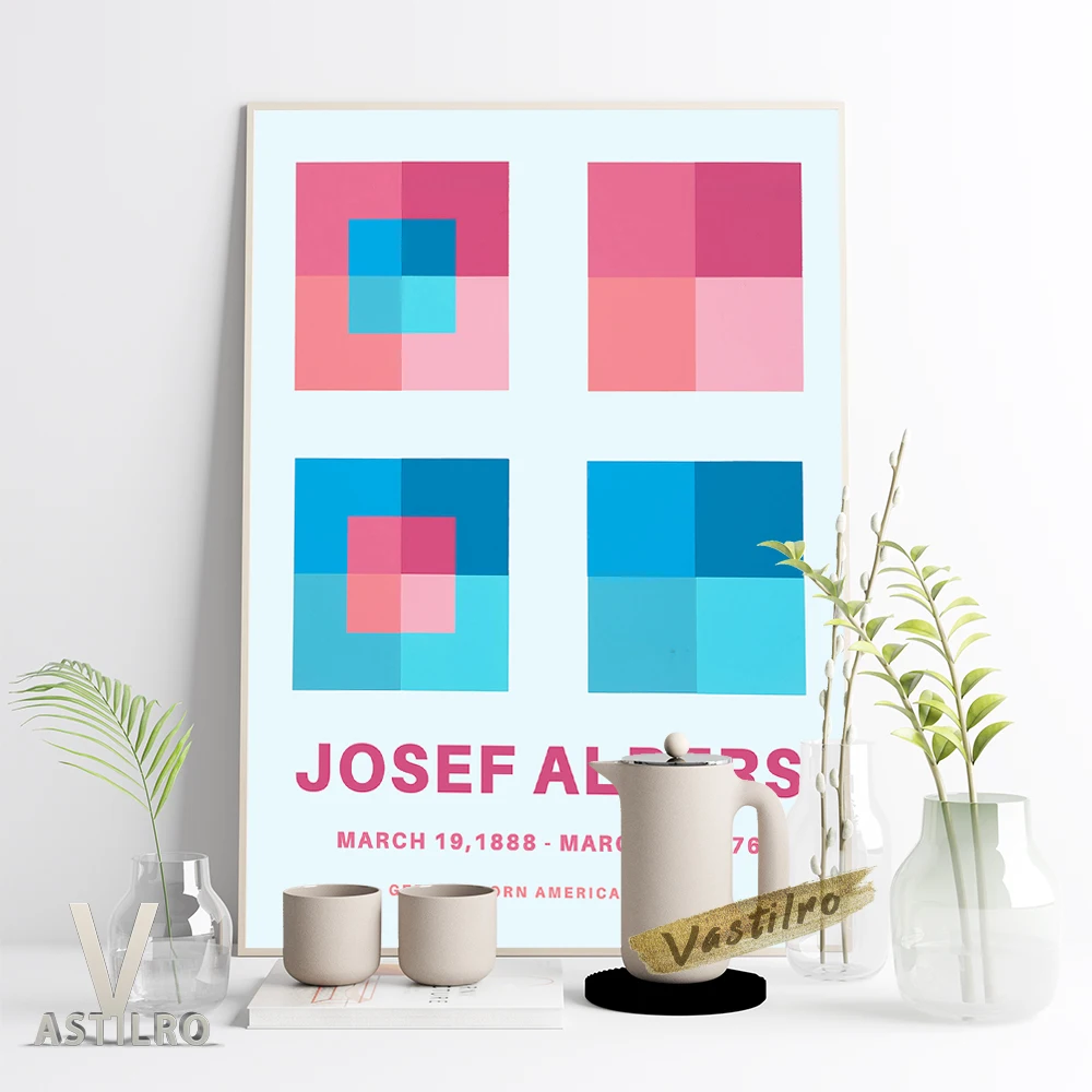 

Josef Albers Exhibition Poster Modern Minimalist PrintS Canvas Painting Scandinavian Art Wall PictureS Living Room Home Decor
