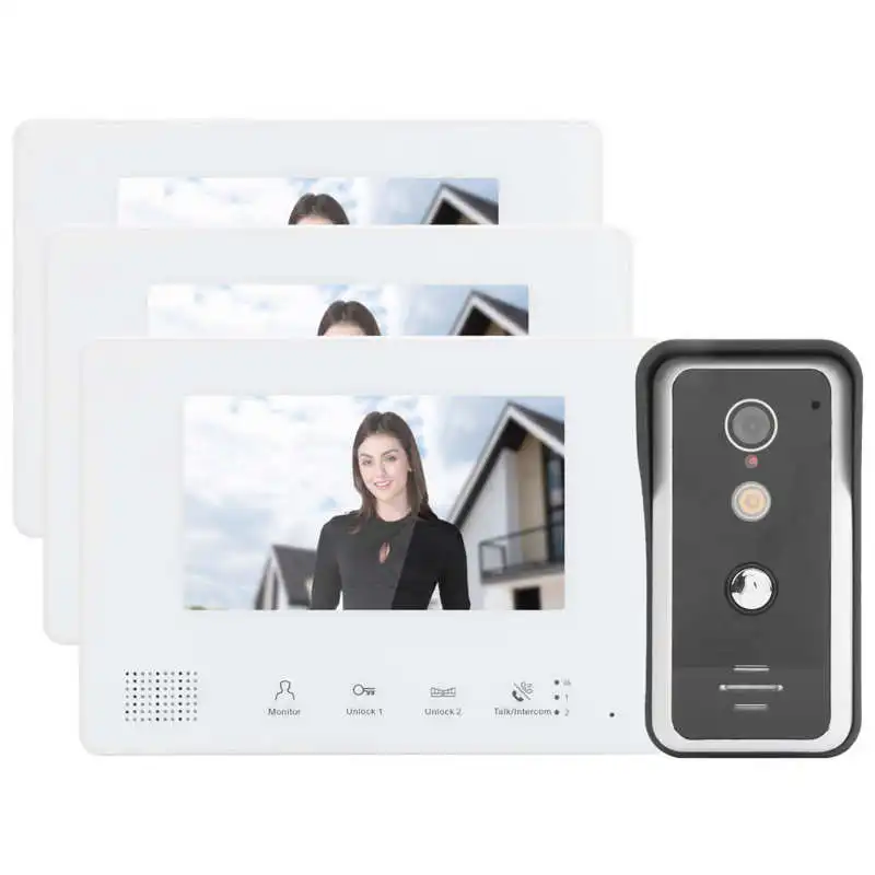 

wireless light switches home automation 2-Wire System Video Doorbell Kit 7in TFT LCD 3 Monitors Clear Night Home