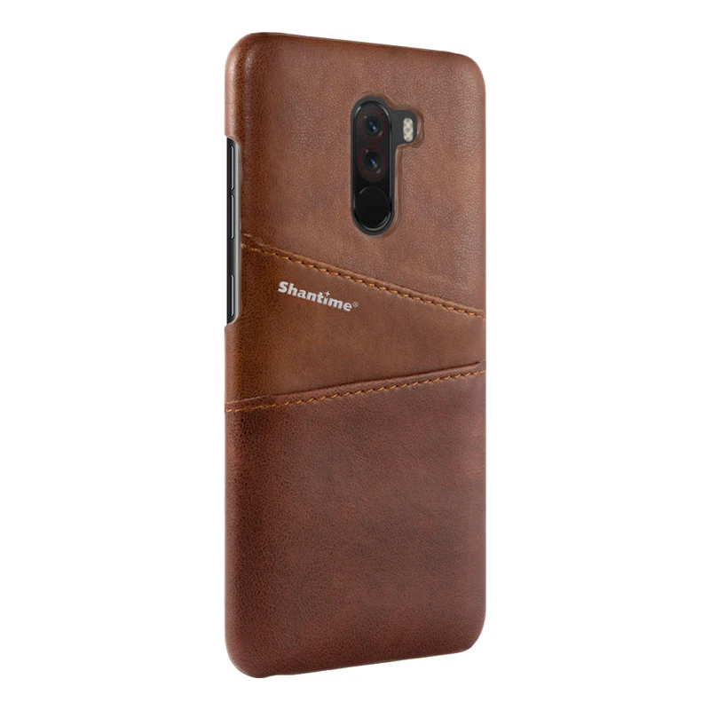 Роскошная Обложка на заднюю панель из искусственной кожи для Xiaomi Pocophone F1, чехол в деловом стиле для Xiaomi Poco F1, кошелек, отделения для карт, чехол для телефона