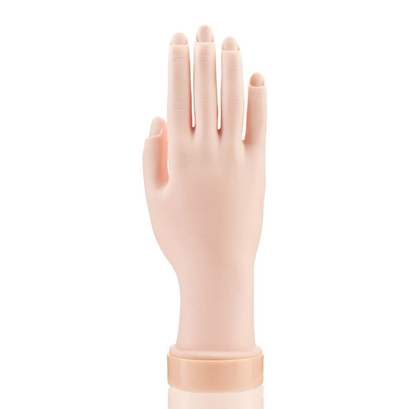 Practice Hand for Acrylic UV Gel Nails, Fake Nail Hand Practice, Flexible Mannequin for Training Display Nail Salon Tools