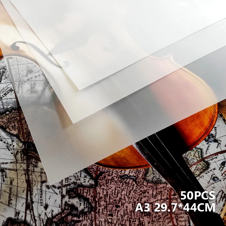 A3 50 шт./лот пергамент для овощей/калька/декоративная бумага Diy цветная печатная