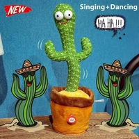 hot cactus toy funny electric dancing plant cactus plush stuffed toy with music for kids children gifts home office decoration