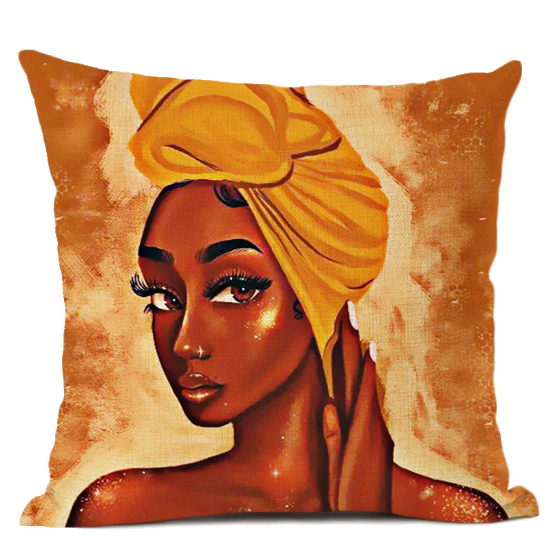 Африканский чехол для подушки с масляной росписью девушек и s черный женский