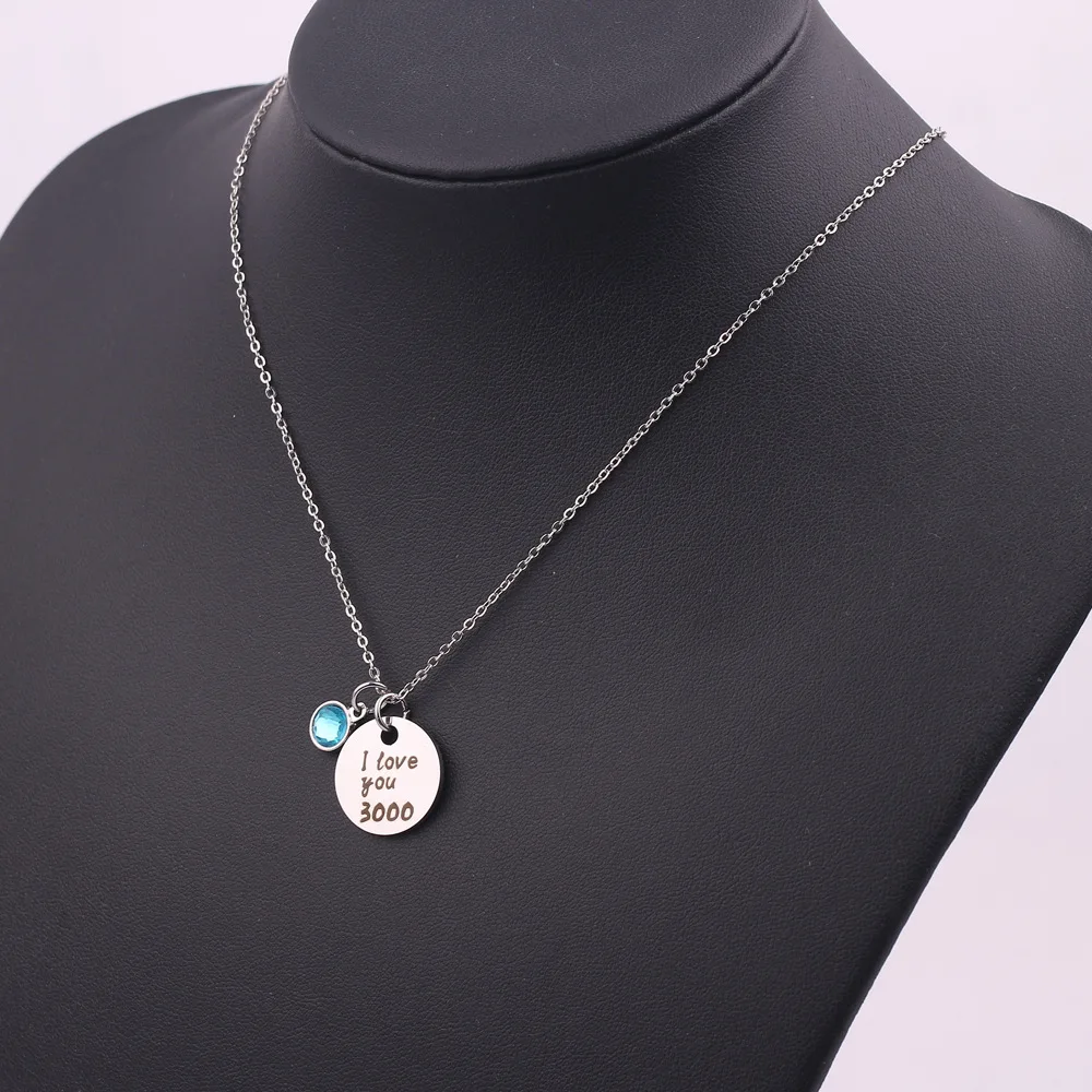

Personalized Custom Children's Name Birthstone Necklace in Stainless Steel for Little Girls