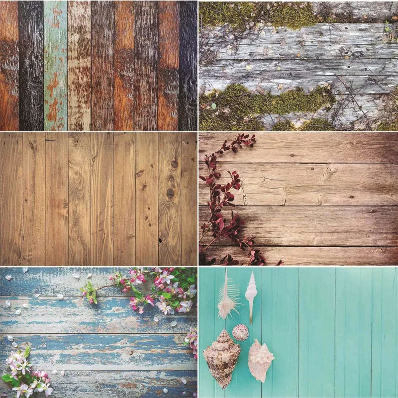 

SHUOZHIKE Vinyl Custom Photography Backdrops Prop Wooden Planks Photography Background NY2FD-9