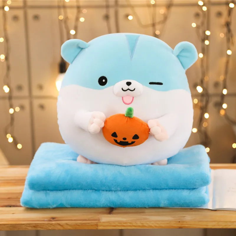 35 см Прекрасный мультфильм Хомяк Плюшевые игрушки с Одеяло 3 в 1 милые мягкие