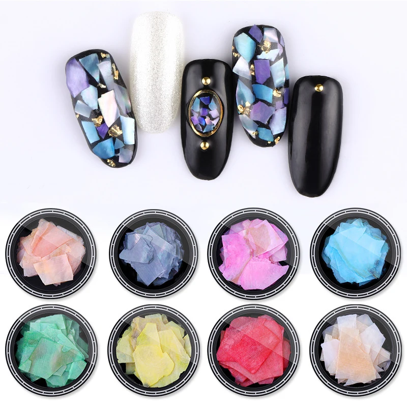 

3D Nails Abalone Natural Sea Shell Slice Marble Stone Fragment Mica Glitter Chip Flake Manicure Nail Art Decoration