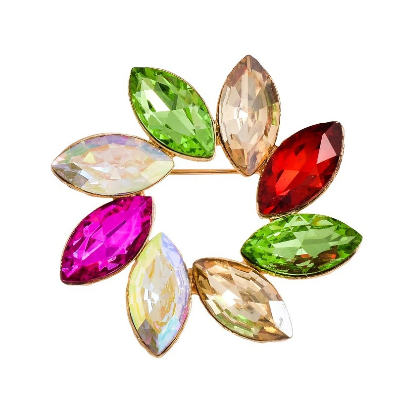 Брошь унисекс из цинкового сплава австрийская брошь с кристаллами простая для