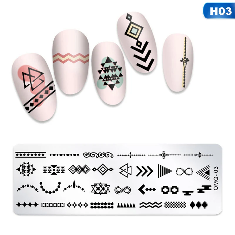 

Rectangle Christmas Snowflakes Pattern Nail Stamping Plates Stamp Template Stainless Steel Nail Art Printing Tool