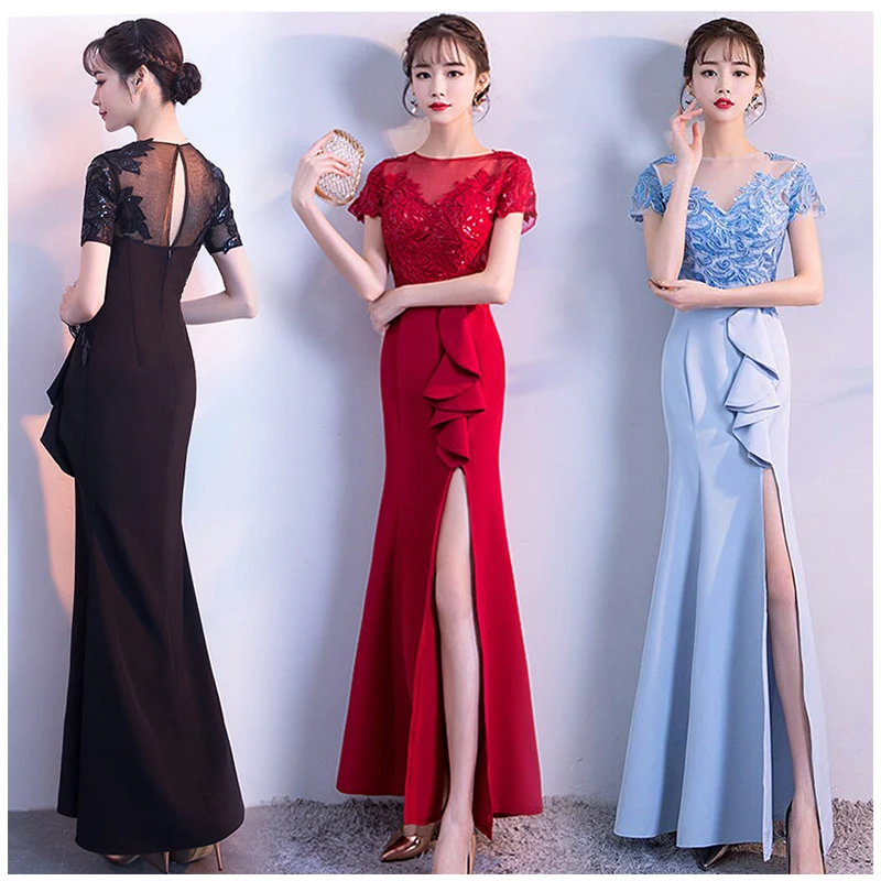 Светильник синие Элегантные платья невесты Vestido Largo Sirena для свадьбы длинное