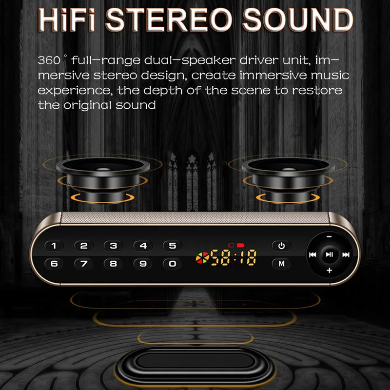 Bluetooth Колонка HIFI Портативная Беспроводная с двумя динамиками и