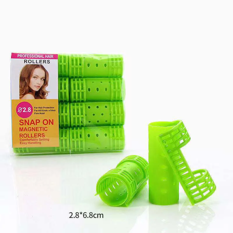 6 шт. диаметром 4 см защелкивающиеся ролики для волос Паровая завивка гибкие