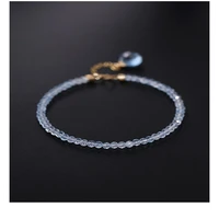 daimi sky blue topaz bracelet female gemstones genuine 18k gold jewelry