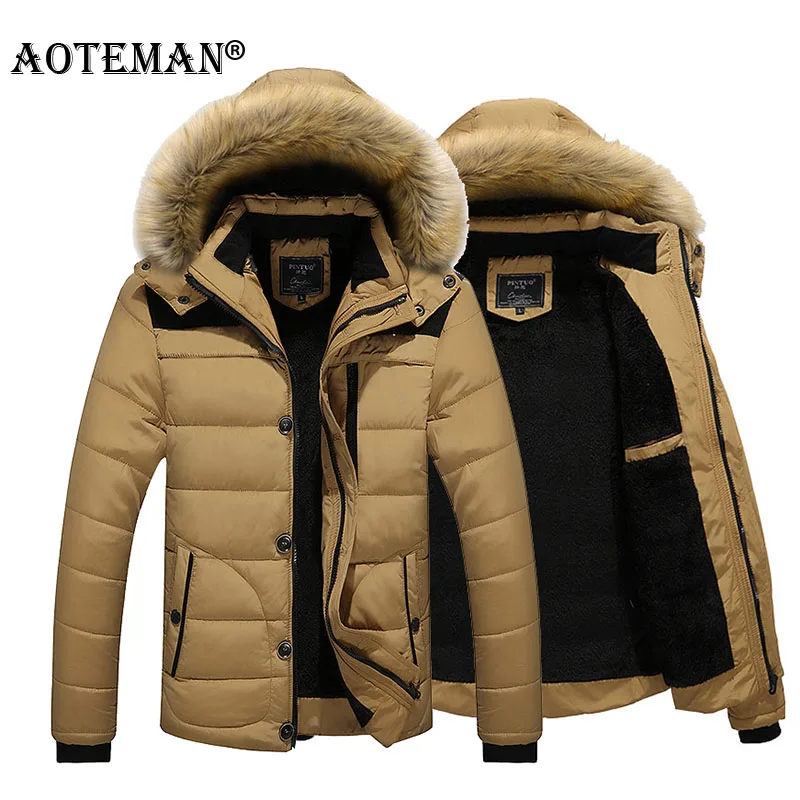 

Мужская теплая куртка с капюшоном, плотная флисовая верхняя одежда с капюшоном, однотонная брендовая одежда, модель LM079, зима 2019