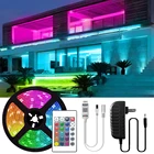 Новый Bluetooth Светодиодные ленты светильник RGB 5050 гибкая лента неоновый RGB Luces светодиодный светильник s Лента диод 20M-5M ACDC 12V смарт-контроллер