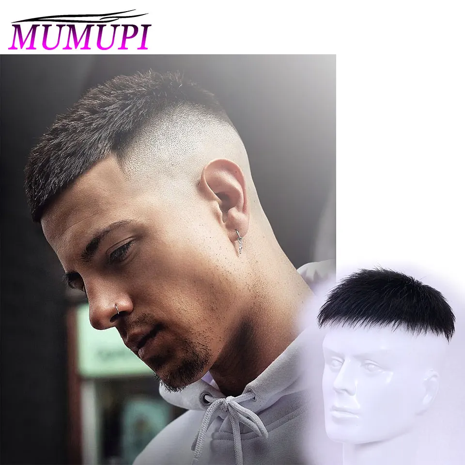 Мужской короткий парик MUMUPI с клипсой для мужчин мужской черный короткой стрижкой