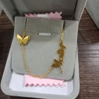 Ожерелья с именем бабочки для женщин, из нержавеющей стали, золотые ювелирные изделия с подвеской в виде бабочки, бижутерия