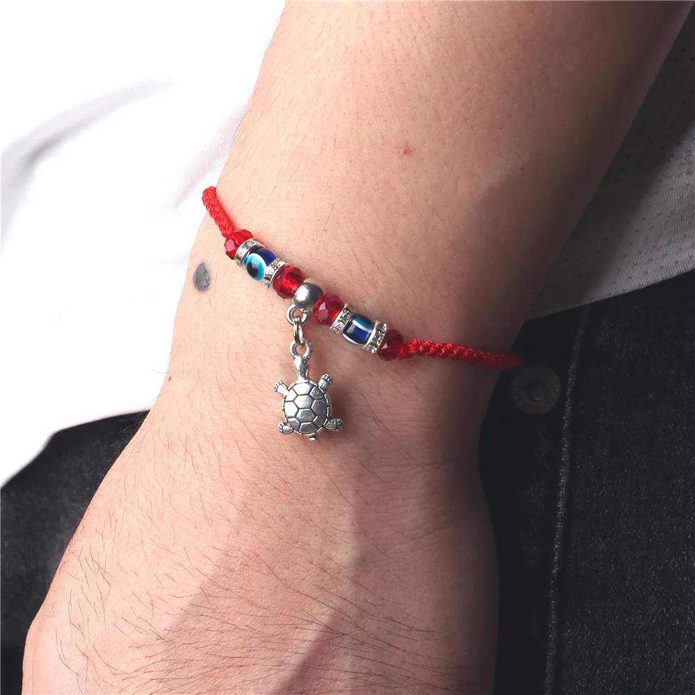 Винтажный Красный Плетеный браслет из нитей для защиты мужчин и женщин амулет |