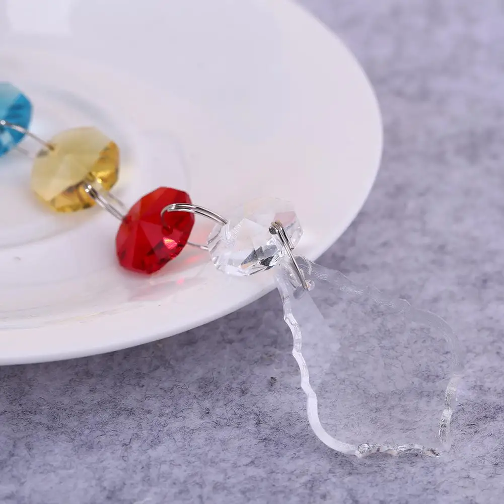 Хрустальная люстра витраж в виде чакры подвеска шара и призмы Каскадный Витраж