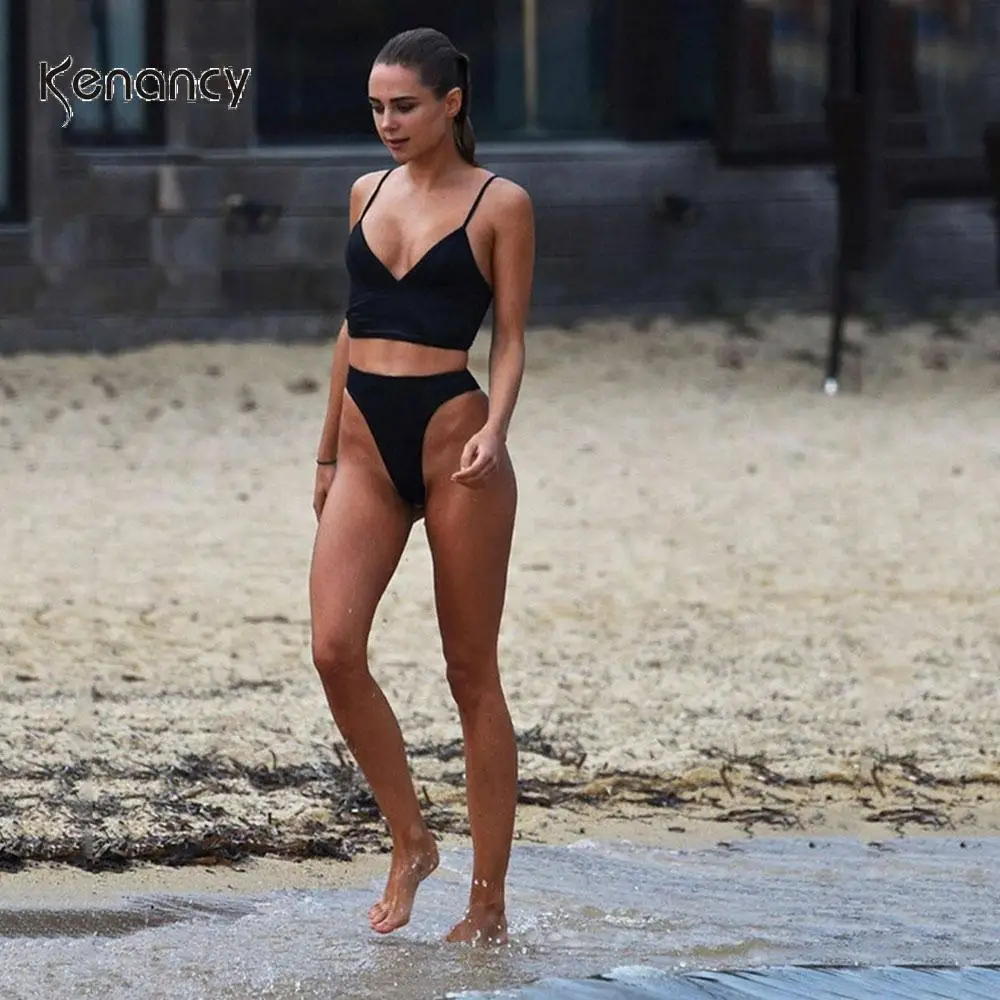Комплект бикини Kenancy с высокой талией купальник Бразильское женский бюстгальтер
