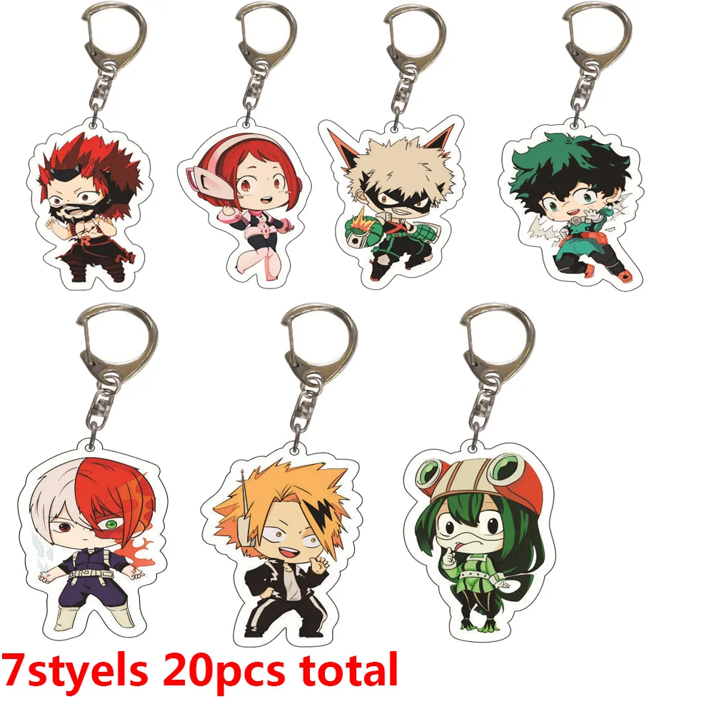 20 шт./лот My Hero Academia акриловый брелок Аниме Izuku Bakugou Katsuki Todoroki Shoto фигурка кулон