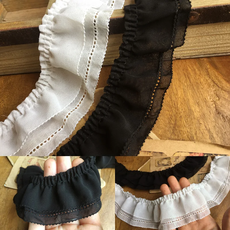 3 размера белая шифоновая кружевная юбка с оборками для самостоятельного