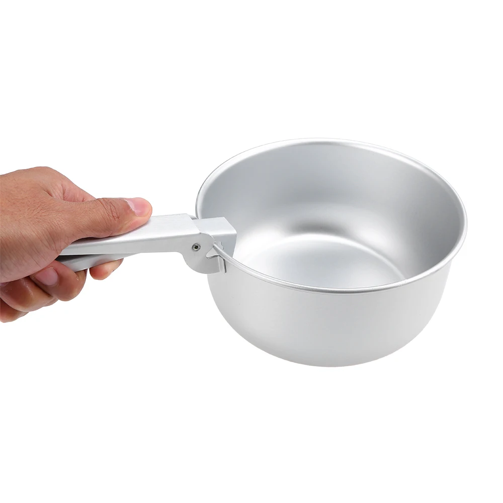

Portable Outdoor Camping Cookware Set Lightweight Anodized Aluminum Cookset Cooking Pot Pan Tea Kettle Set with Handle