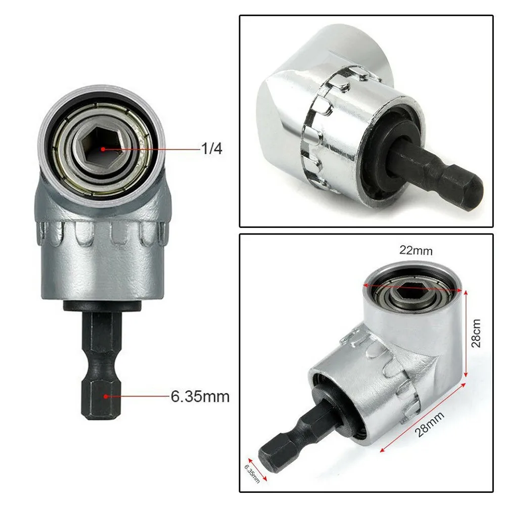 

105 Degree Right Angle Screwdriver Bits Holder Adapter Screw Driver Tool 1/4" New And High Quality