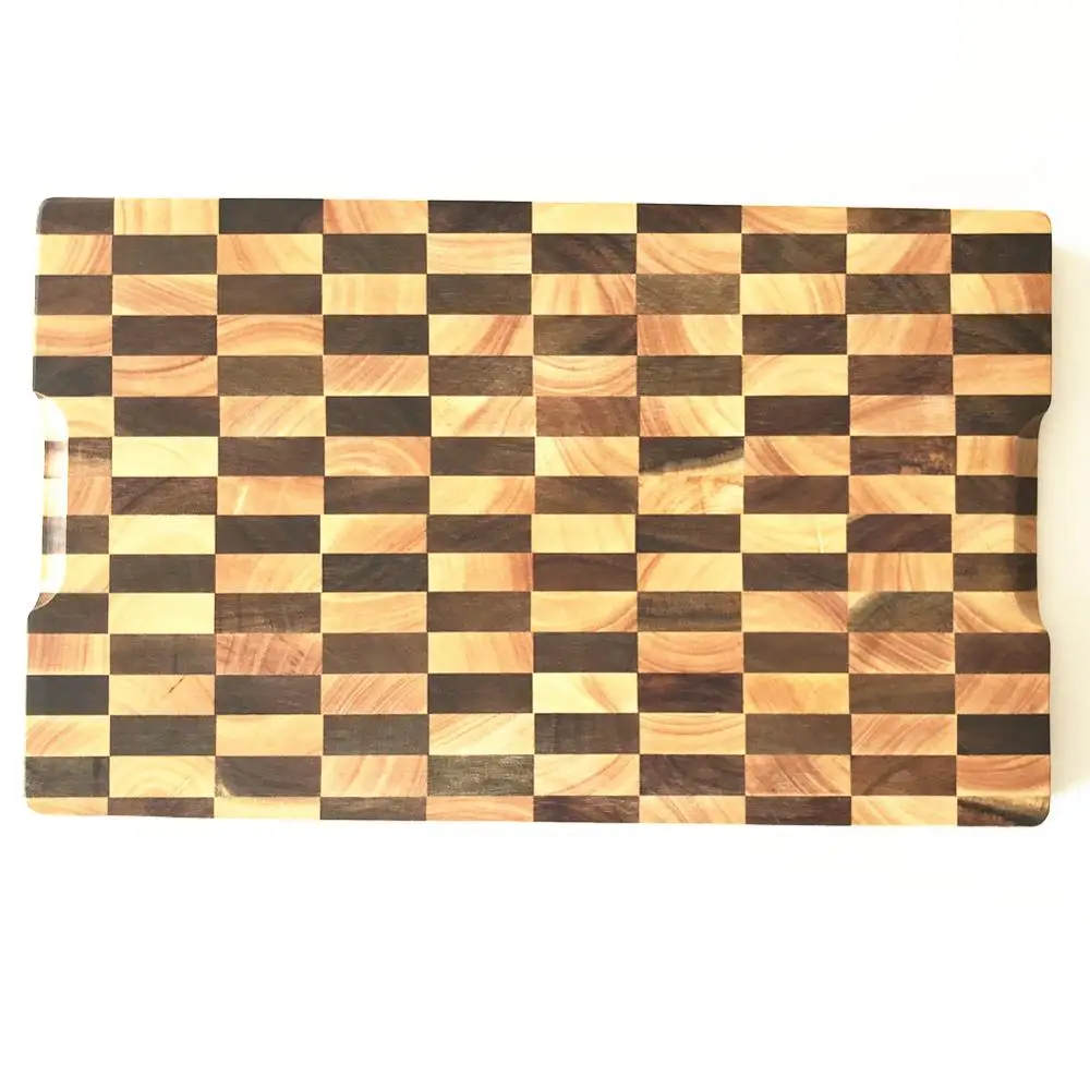 Акация деревянная разделочная доска прямоугольник конец зерна Мясник